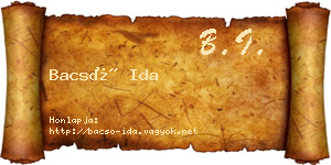 Bacsó Ida névjegykártya