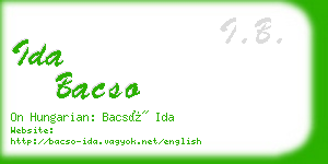 ida bacso business card